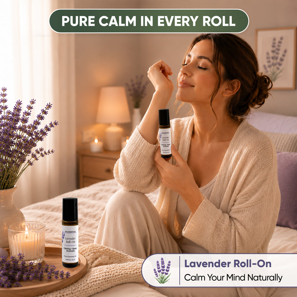 Lavender Essential Oil Roll-On, Calm & Relaxation Support 0.34 oz