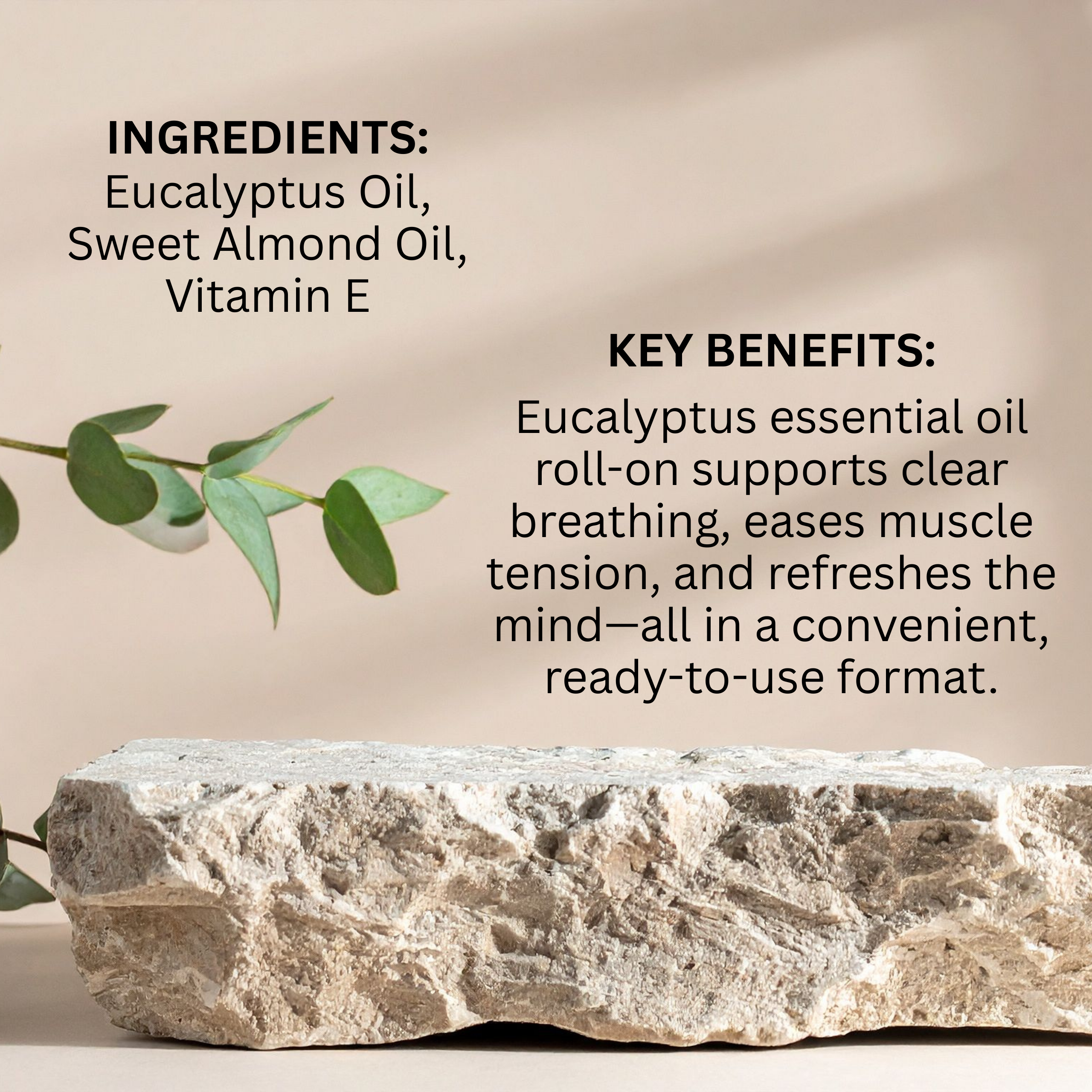 Eucalyptus Essential Oil Roll-On, 0.34 oz (10 ml), Refresh & Clear‑Minded
