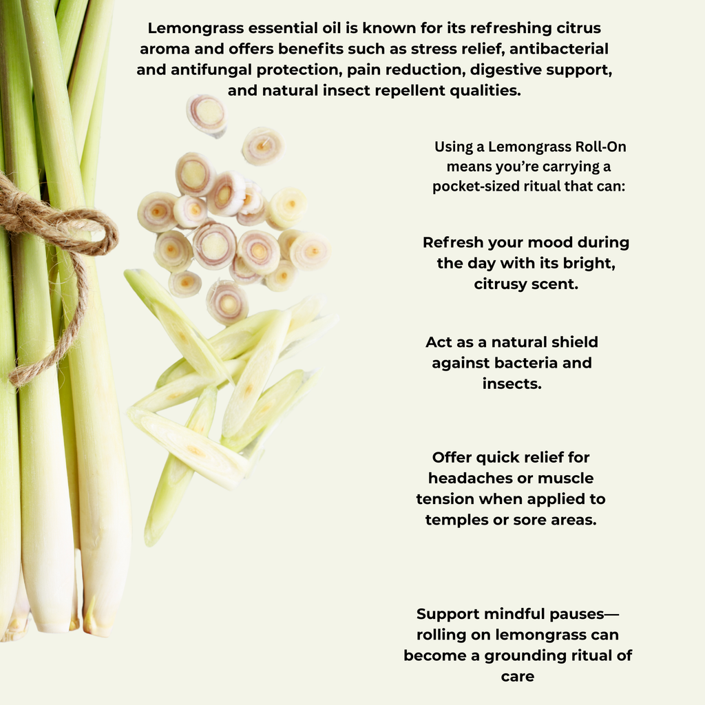 Lemongrass Essential Oil Roll-Ons, Energize Clarity 0.34 oz (10 ml)