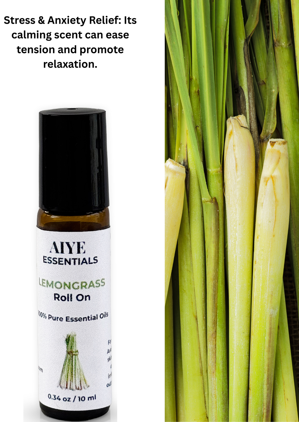 Lemongrass Essential Oil Roll-Ons, Energize Clarity 0.34 oz (10 ml)