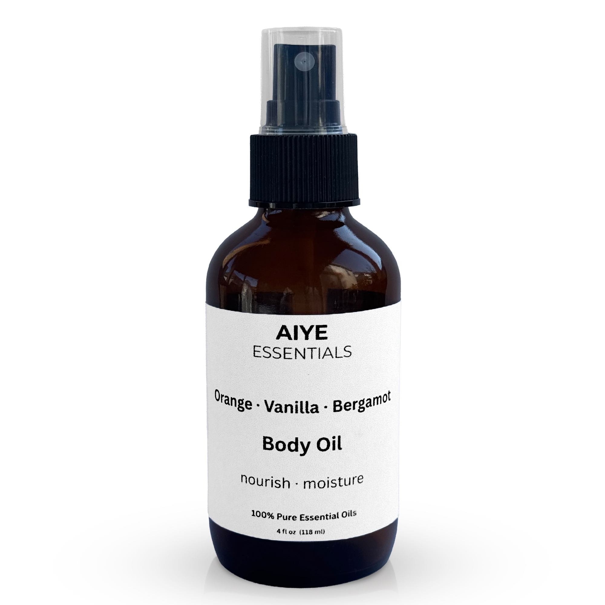 Orange Vanilla Bergamot Body Oil – Hydrating Natural Moisturizer with Essential Oils – 4 oz