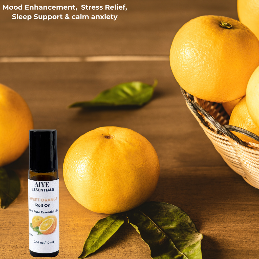 Sweet Orange Essential Oil Roll-Ons, energizes & lifts mood 0.34 oz (10 ml)